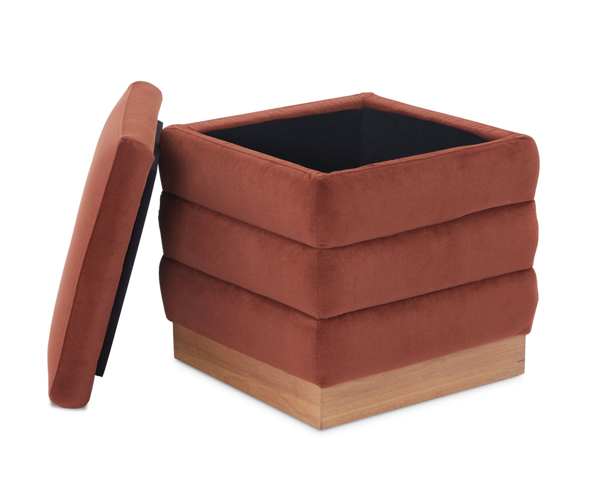 Seren Storage Ottoman - Kent Chocolate