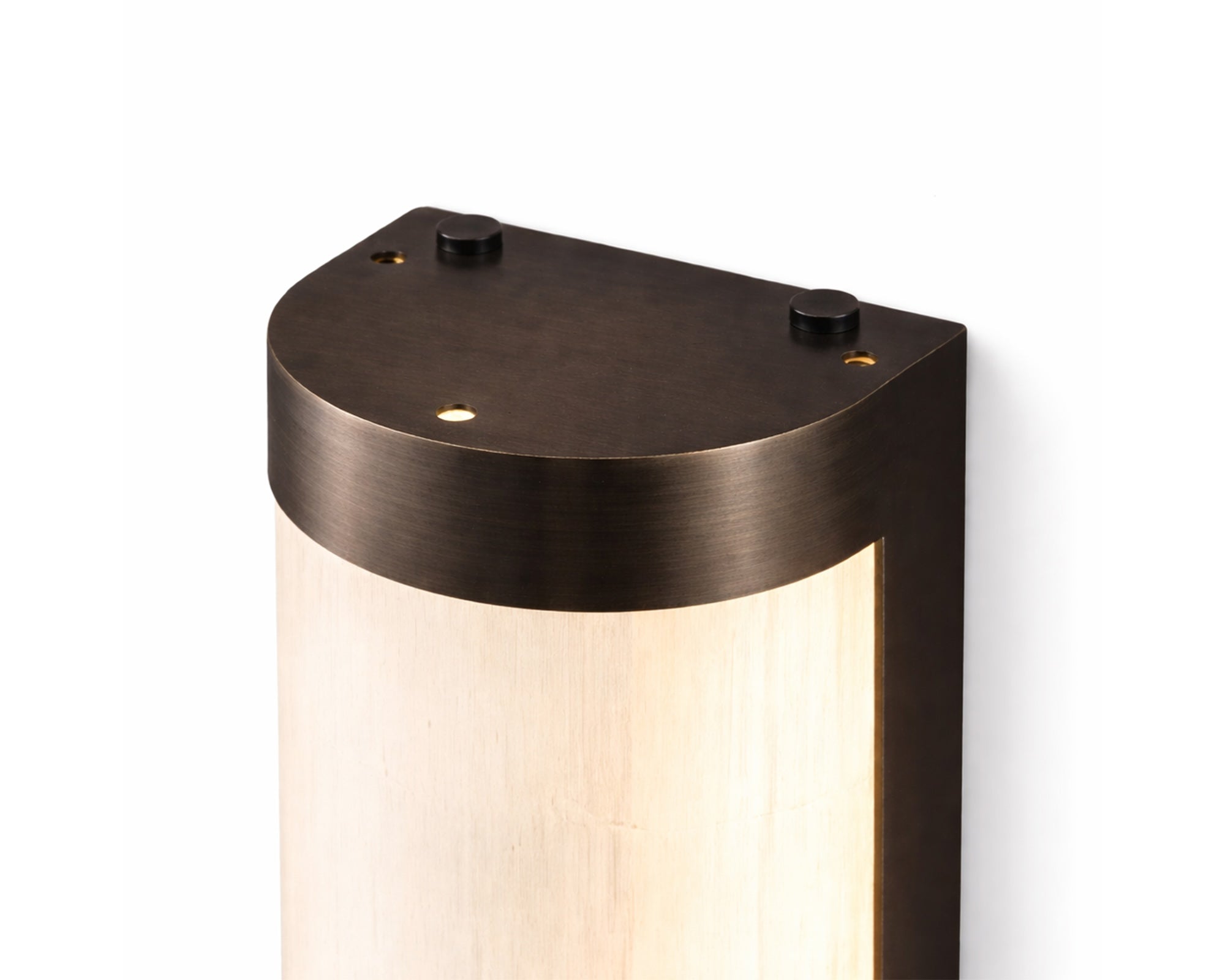 Vetra IP44 Wall Light - Natural Selenite Glass and Brushed Bronze