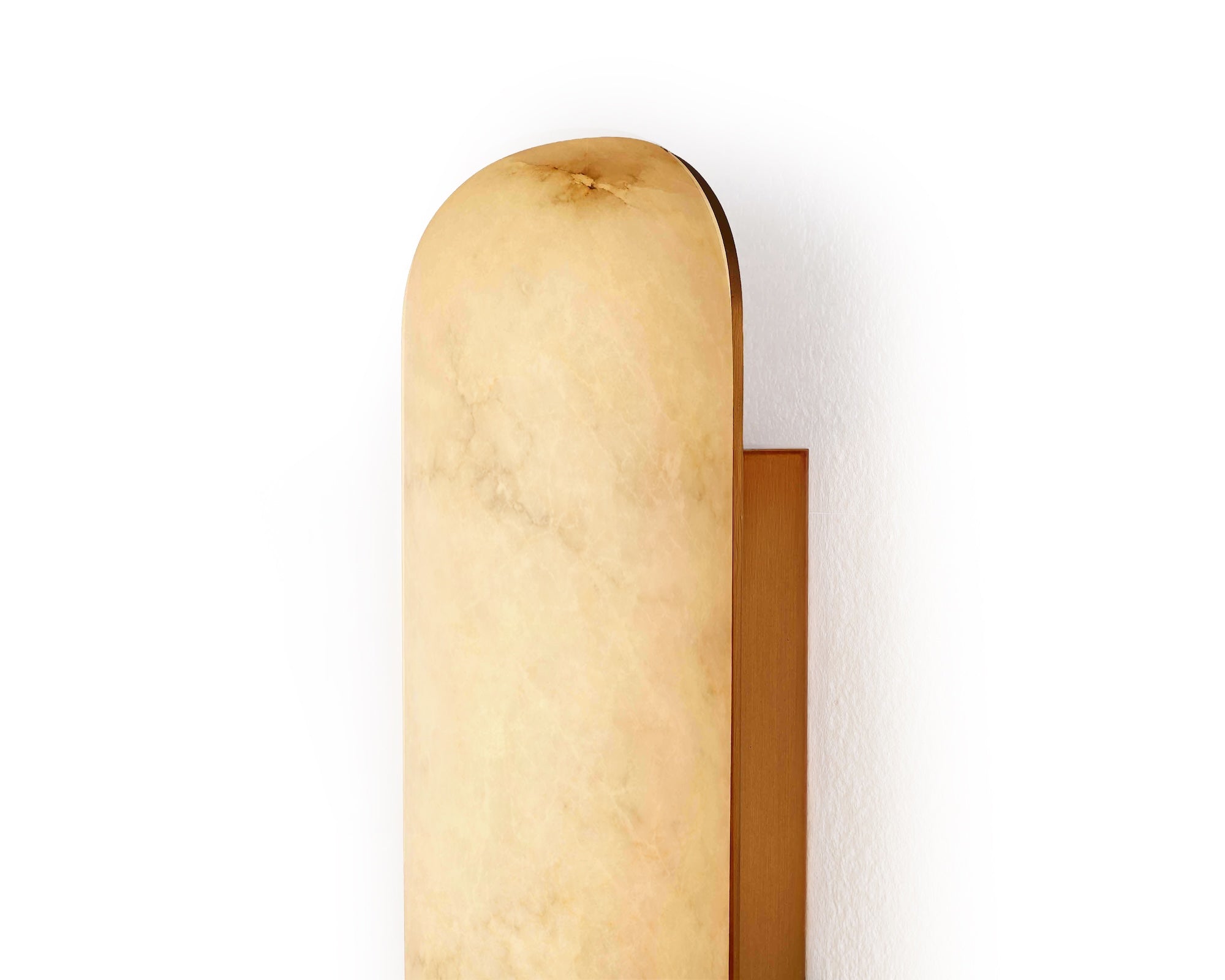 Alura IP44 Wall Light - Alabaster and Brushed Brass