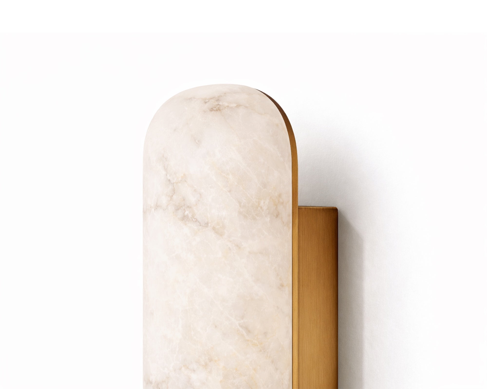 Alura IP44 Wall Light - Alabaster and Brushed Brass