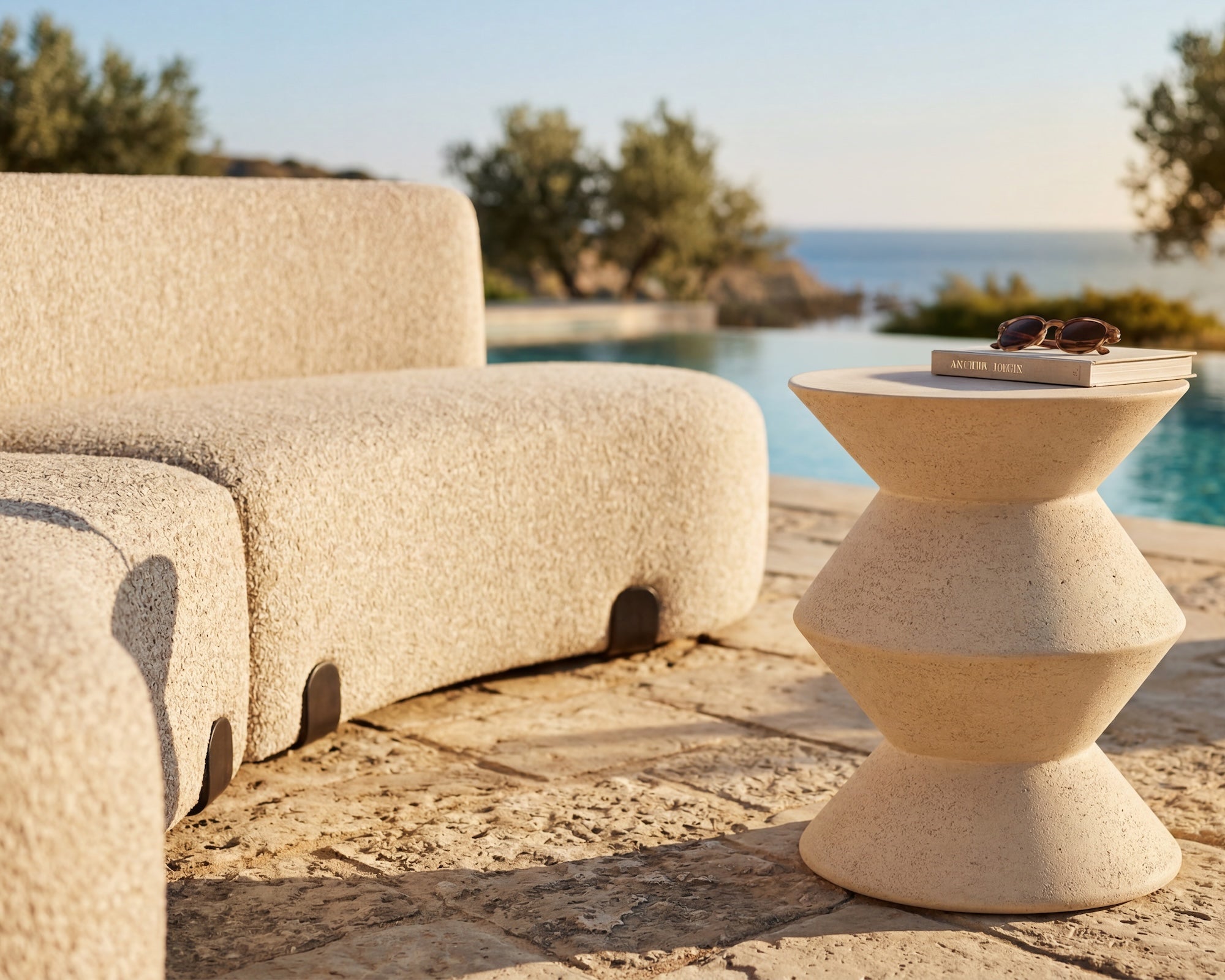 Zinda Side Table - Sandstone