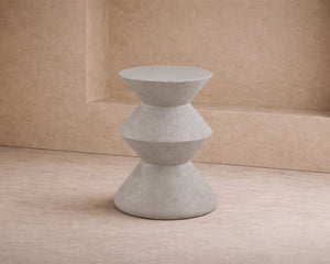 Zinda Side Table - Limestone