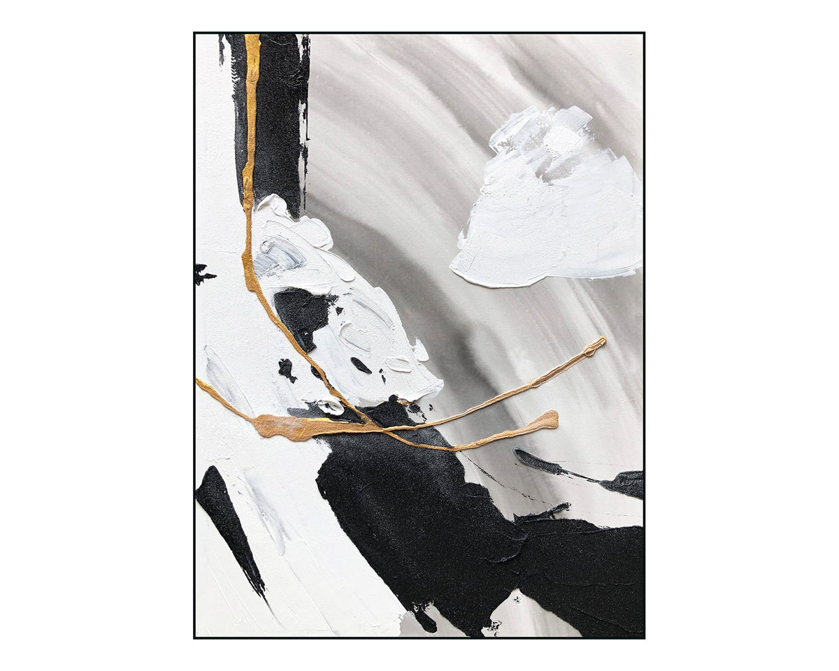 Bastion Painting - White, Black and Gold