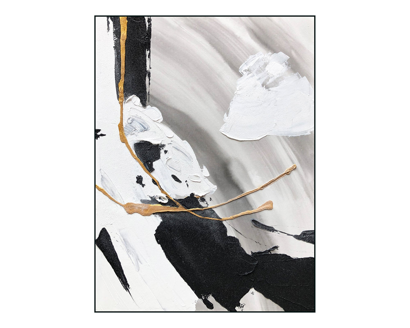 Bastion Painting - White, Black and Gold