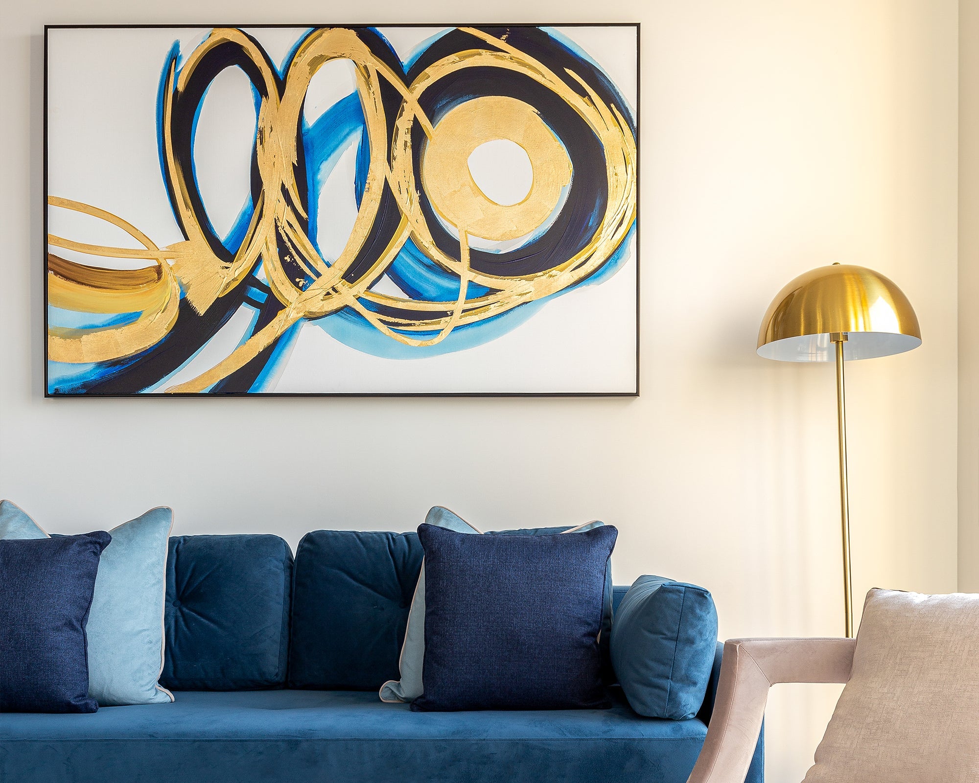 Cy I Painting - Blue and Gold