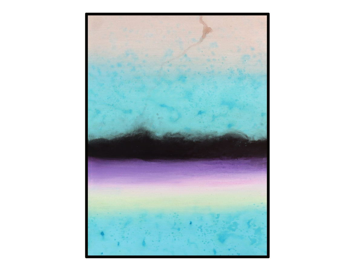 Polychrome Flow II Oil Painting - Blue, Purple and Black