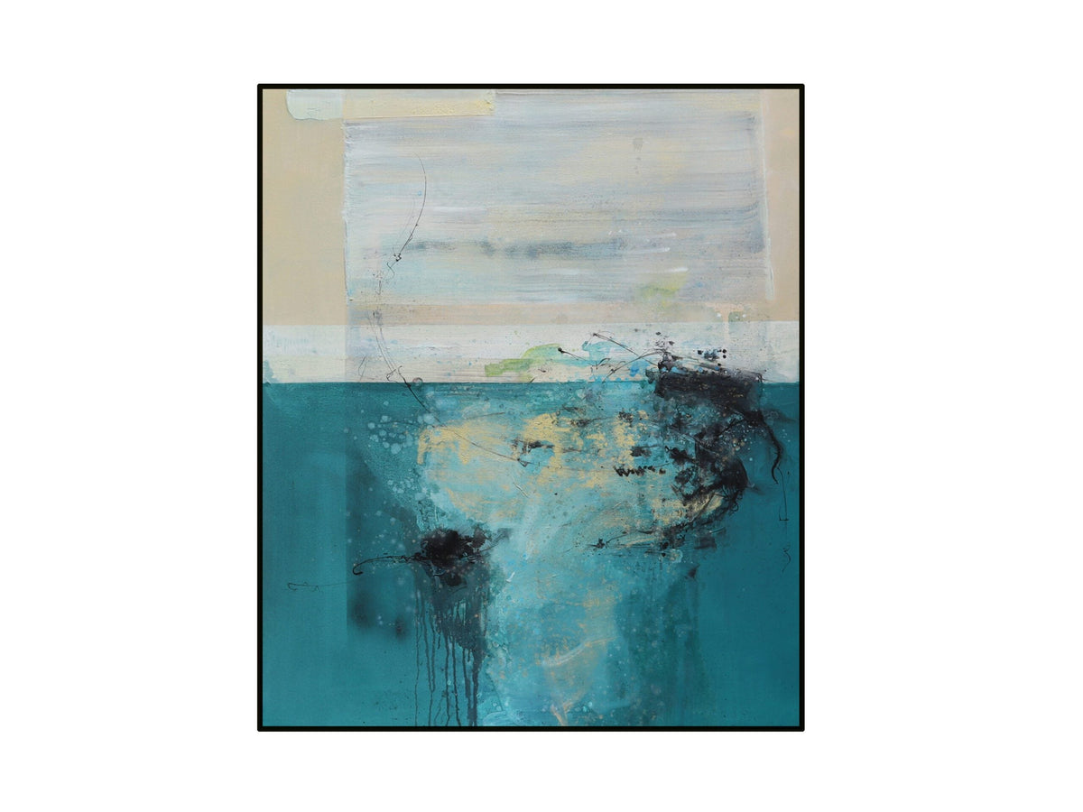 Allie Painting - Blue/Beige