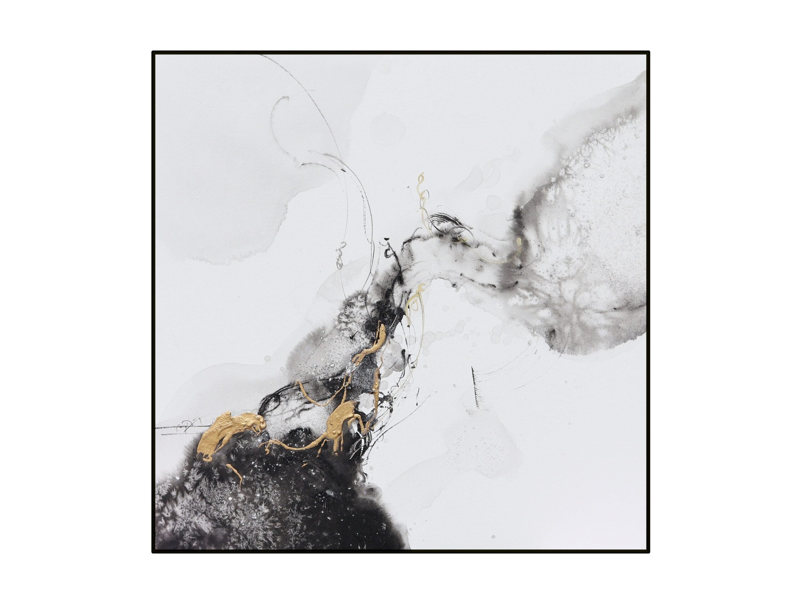 Kovan I Painting - Black, White and Gold