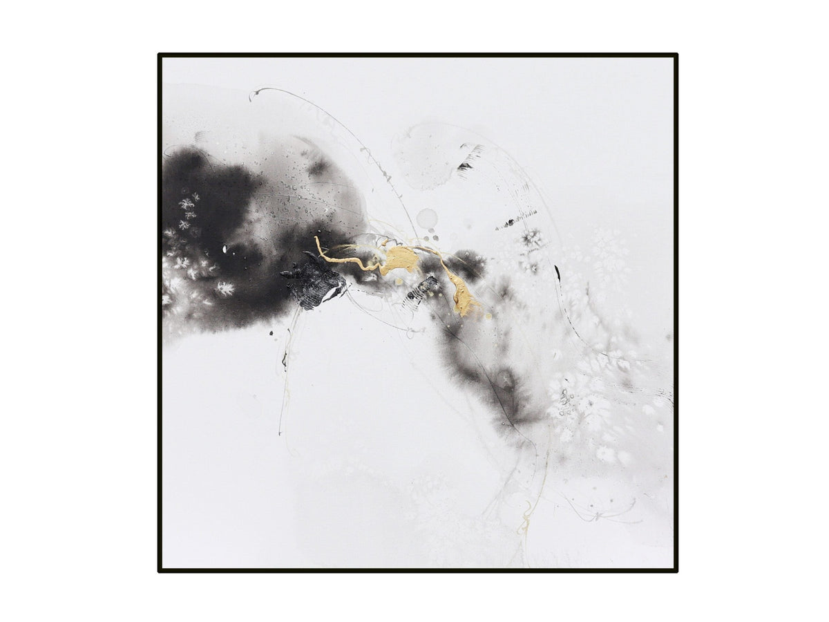 Kovan II Painting - Black, White and Gold