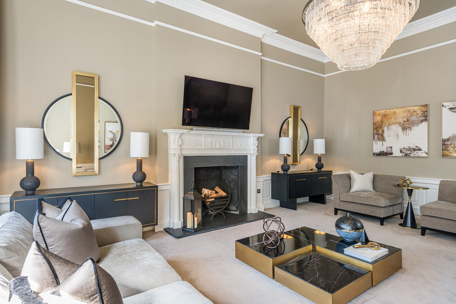 Tigur Sideboard - Black Ash Veneer/Polished Brass