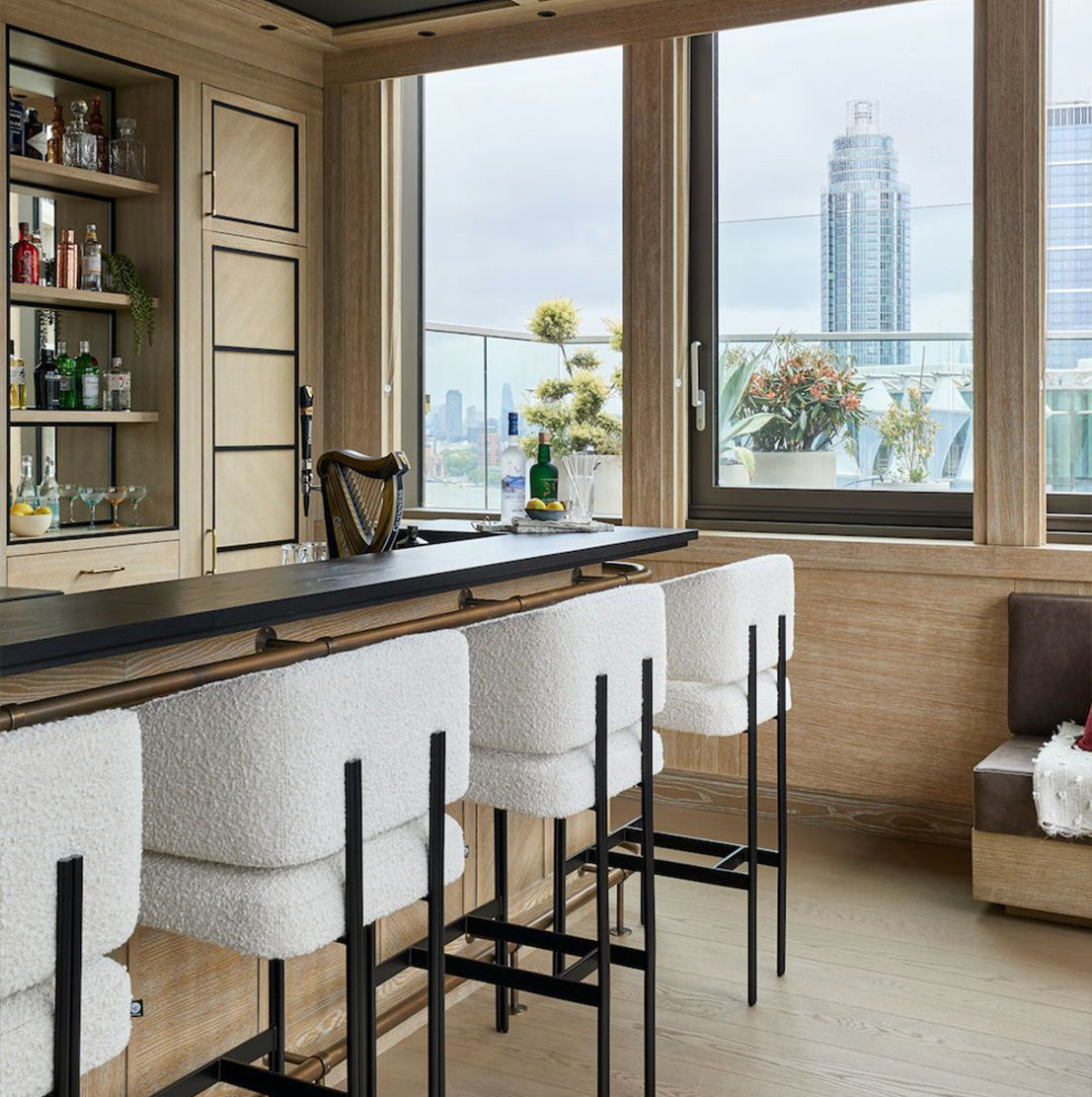 Tatler Bar Stool  -  Boucle Sand