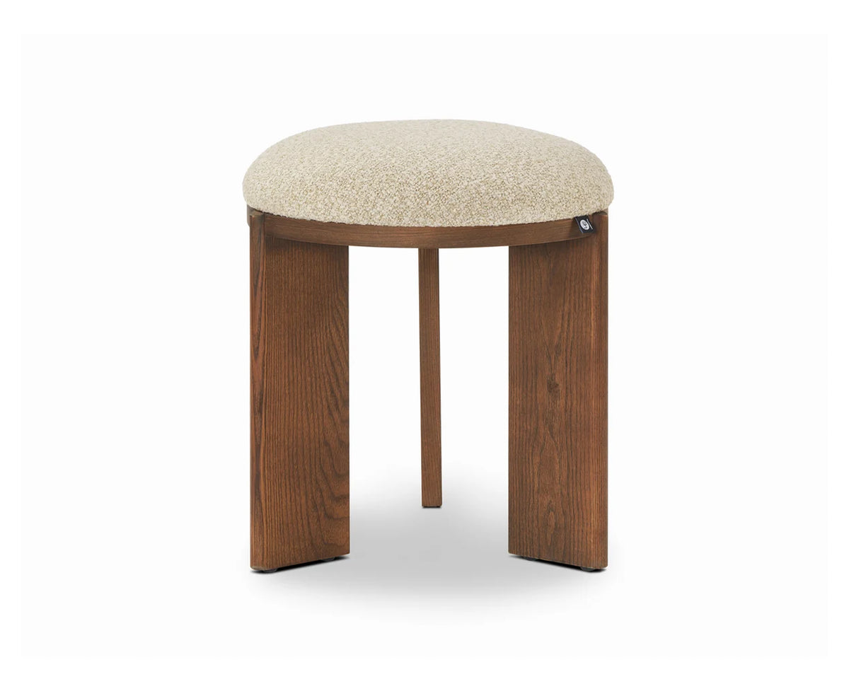 Lia Foot Stool - Capella Sand & Brushed Brown