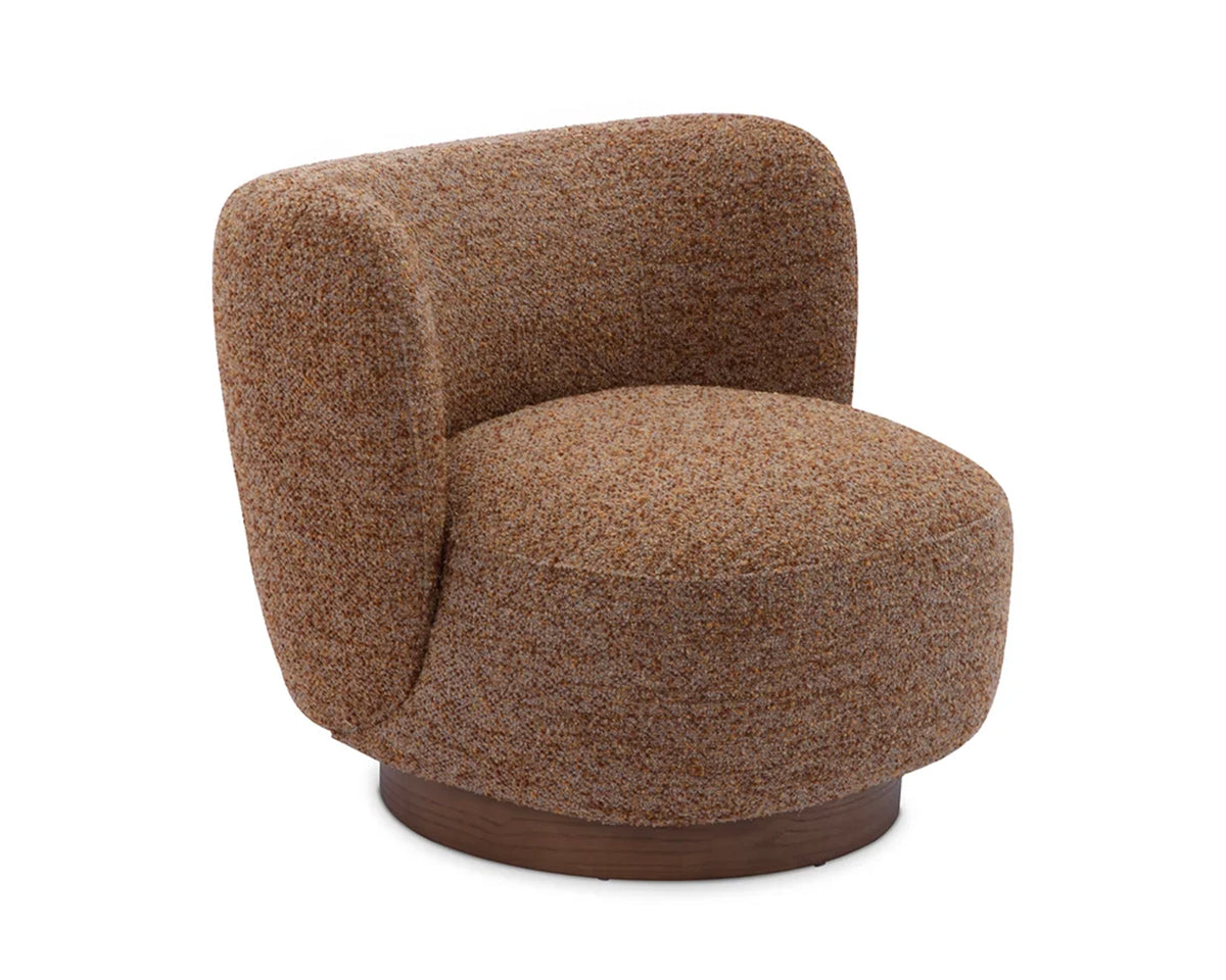 Bruno Swivel Occasional Chair - Norfolk Brown/Mid Brown