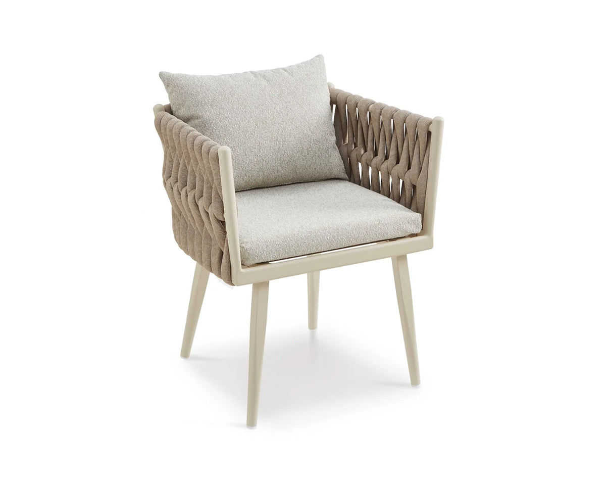 Charly Outdoor Dining Chair - (Crib 5) Forest Beige & Warm Ivory