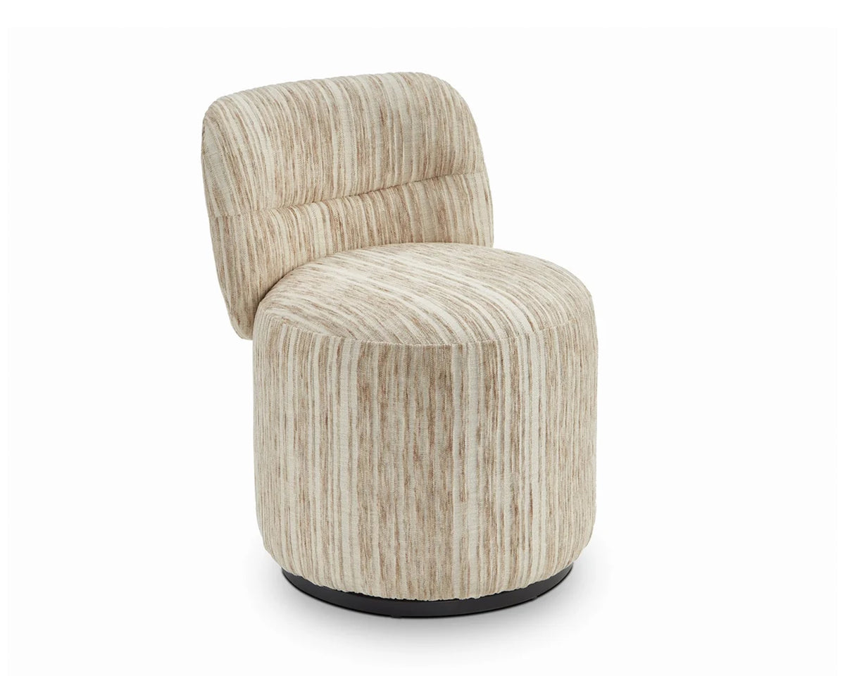 Aura Swivel Occasional Chair - Windsor Beige & Matt Black