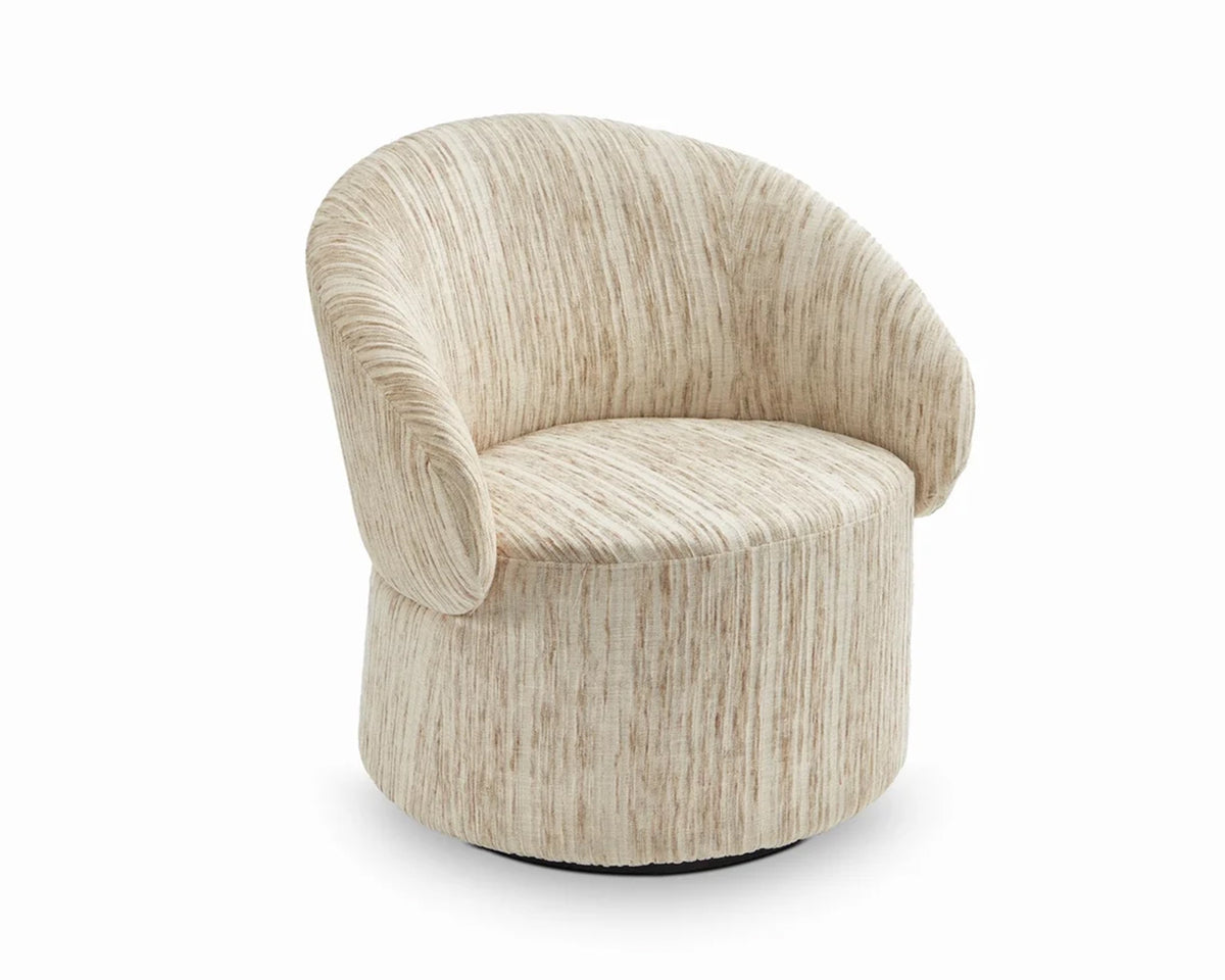 Aurelle Swivel Occasional Chair - Windsor Beige & Matt Black