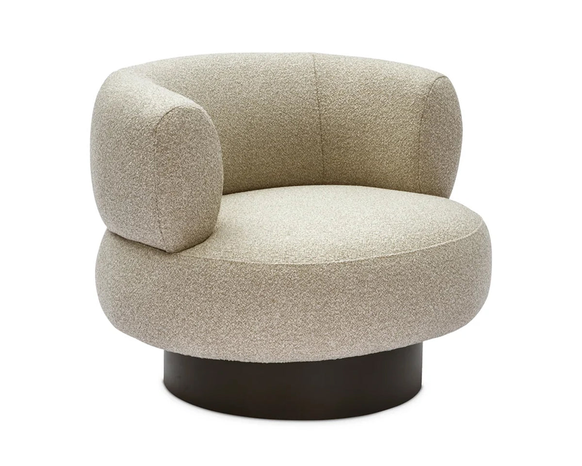 Redeo Swivel Occasional Chair - Capella Sand | Matt Black Metal
