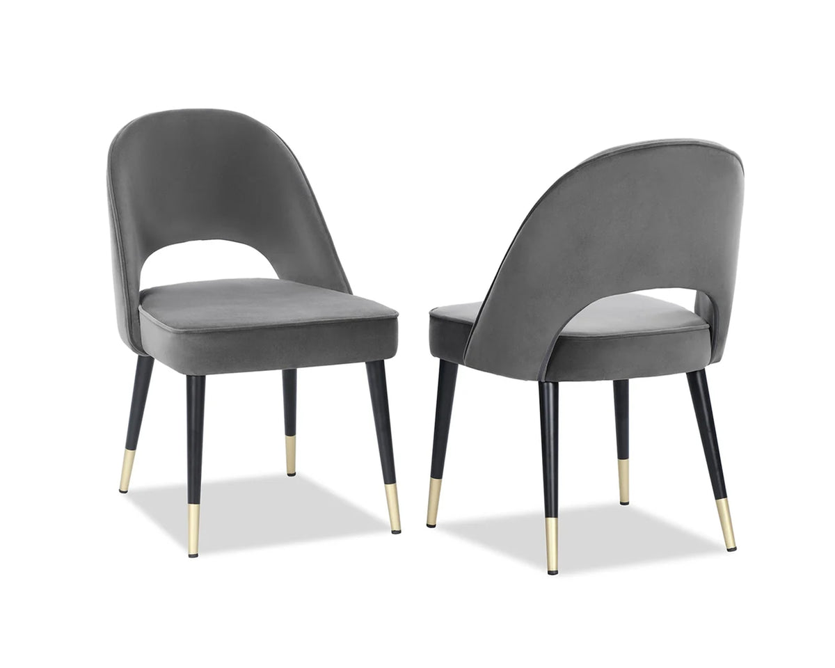 Yves Dining Chair (set of 2) - Kaster II Slate Velvet