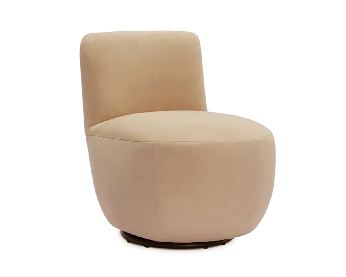 Hopper Swivel Occasional Chair - Hopper Desert | Matt Black Metal