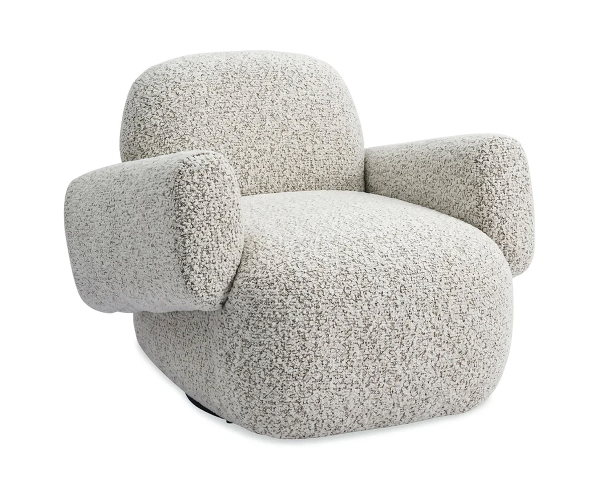 Bolton Swivel Occasional Chair - Ripley Grav | Matt Black Metal