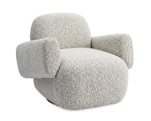 Bolton Swivel Occasional Chair - Ripley Grav | Matt Black Metal