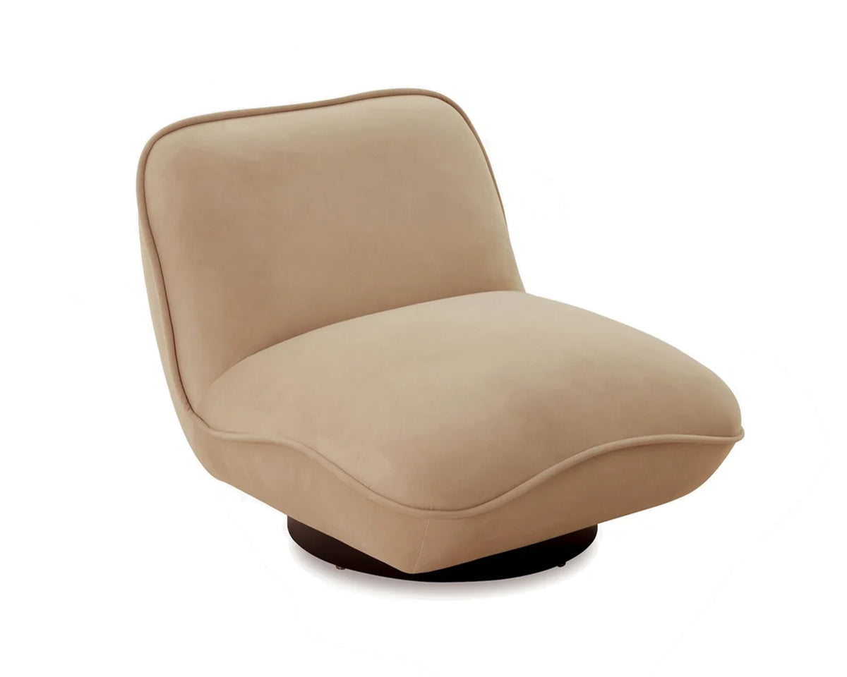 Algar Swivel (Crib 5) Occasional Chair - Hopper Desert and Matt Black Metal