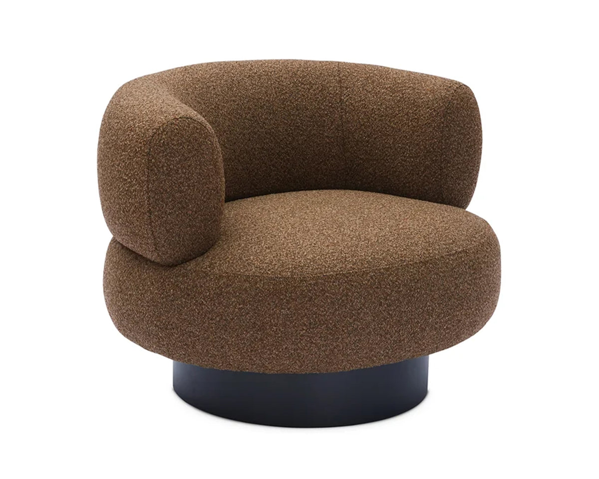 Redeo Swivel Occasional Chair - Capella Fennel Seed | Matt Black Metal (Crib 5)