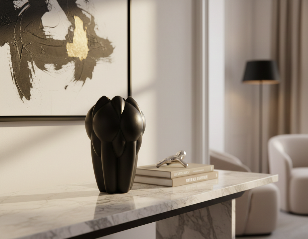 Lax Small Vase - Black Ceramic