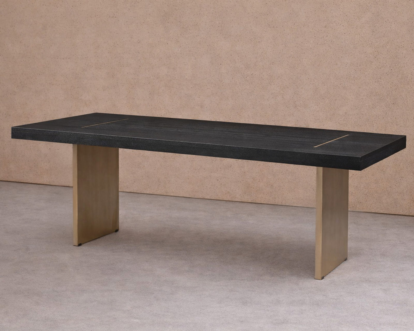 Unma Dining Table - Black Ash Veneer/Brushed Brass