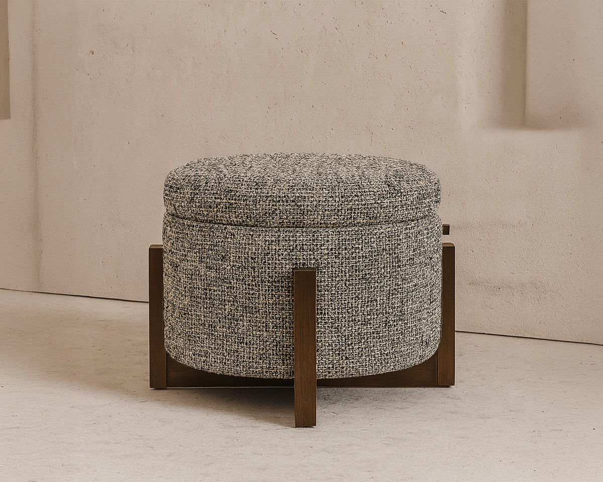 Asti Ottoman - Dexter Sparkle Stone/Ash Wood