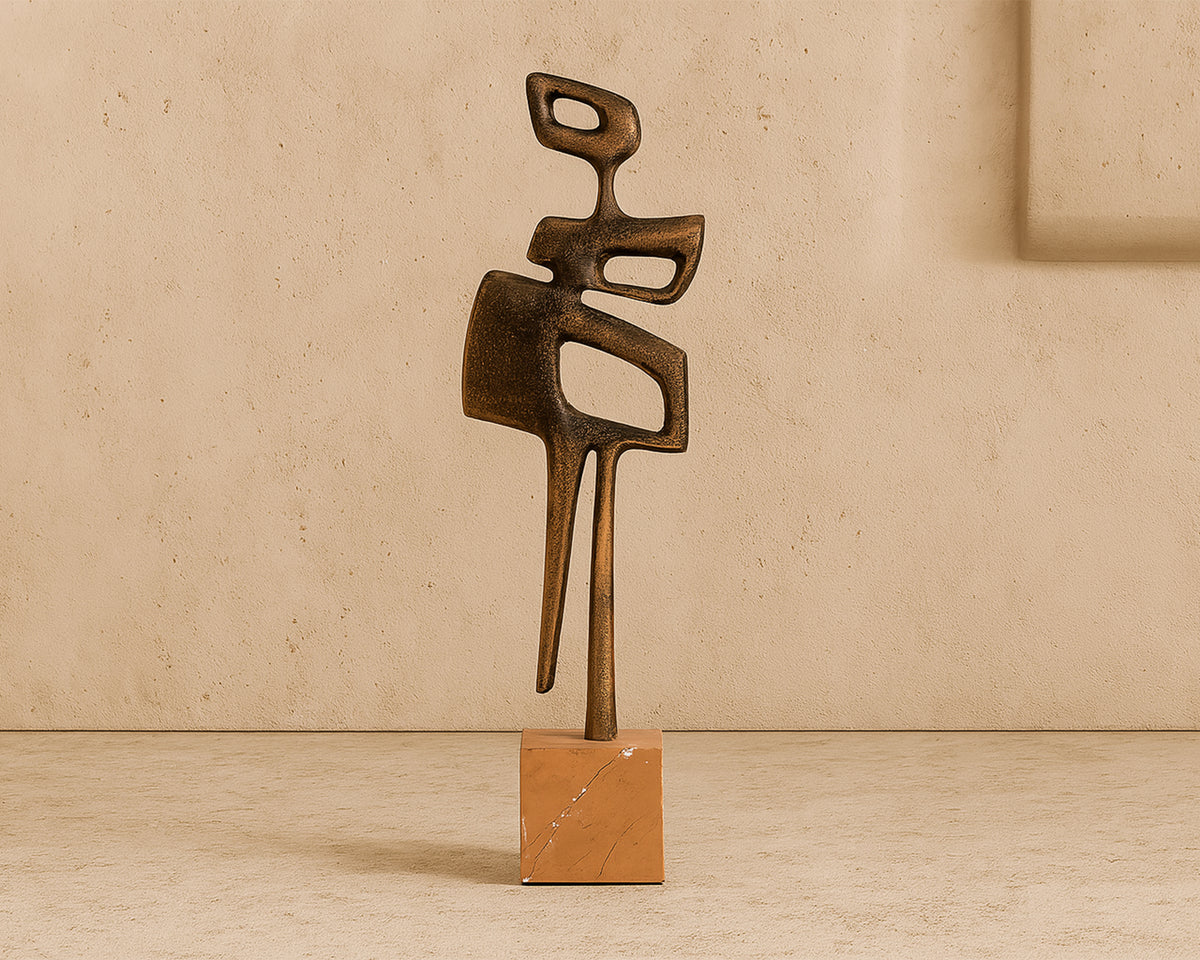 Thalassa Sculpture - Golden Bronze/Marble