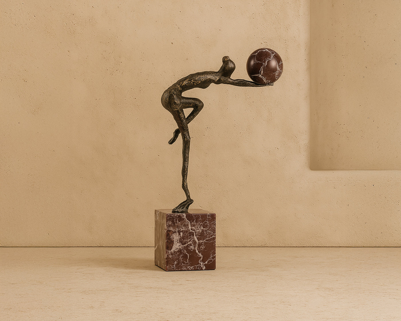 Selene Sculpture - Dark Bronze/Marble
