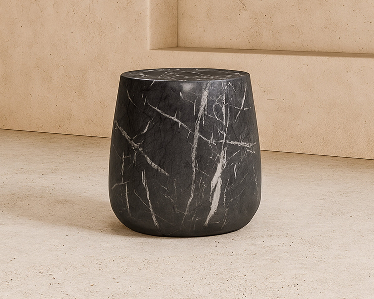 Bongo Side Table - Marquina Black Marble Effect