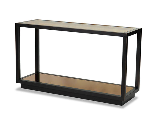Mali Console Table - Antique Bronze and Tinted Glass