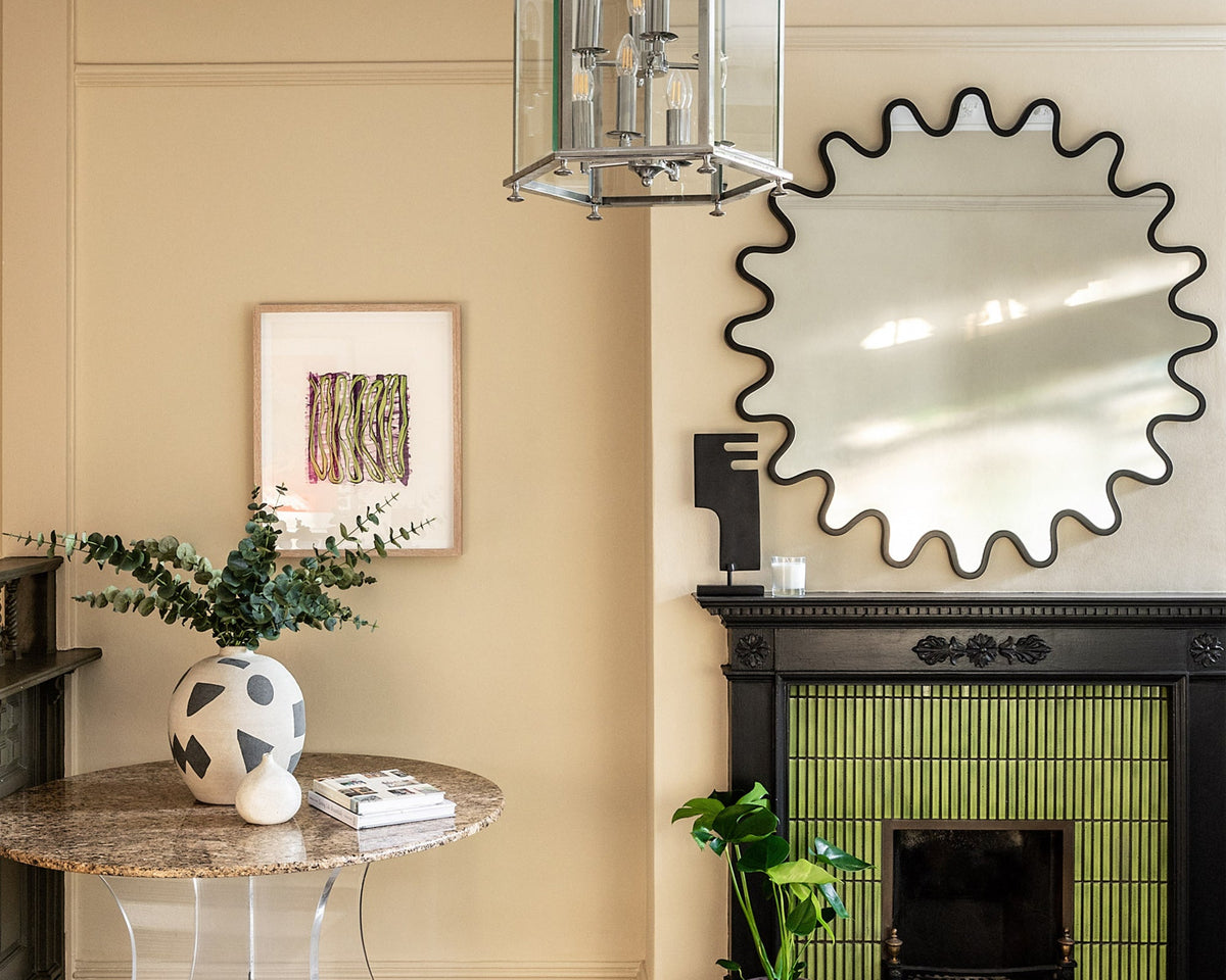 Naga Mirror - Matt Black Wood