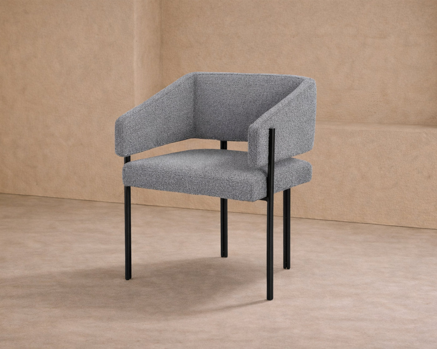 Tatler Dining Chair (S) - Boucle Grey