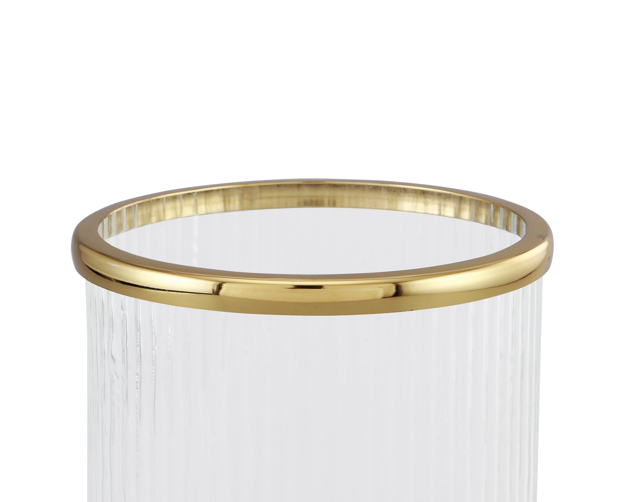 Hurricane Candle Holder - Glass & Gold