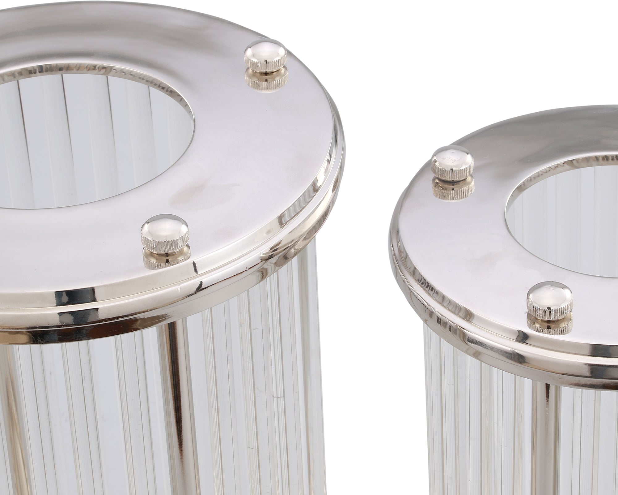 Bethany Hurricane Candle Holder  -  Nickel Large