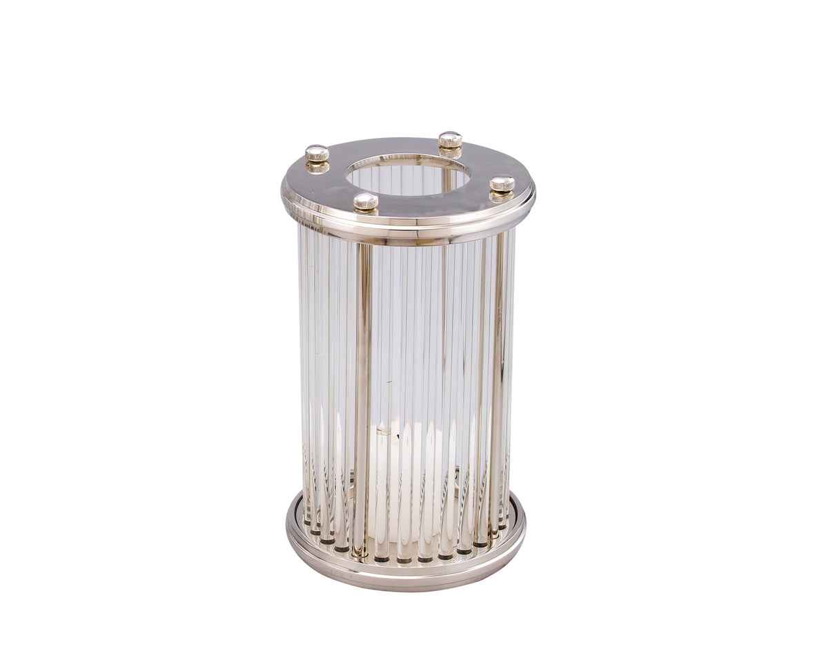 Bethany Hurricane Candle Holder  -  Nickel Small