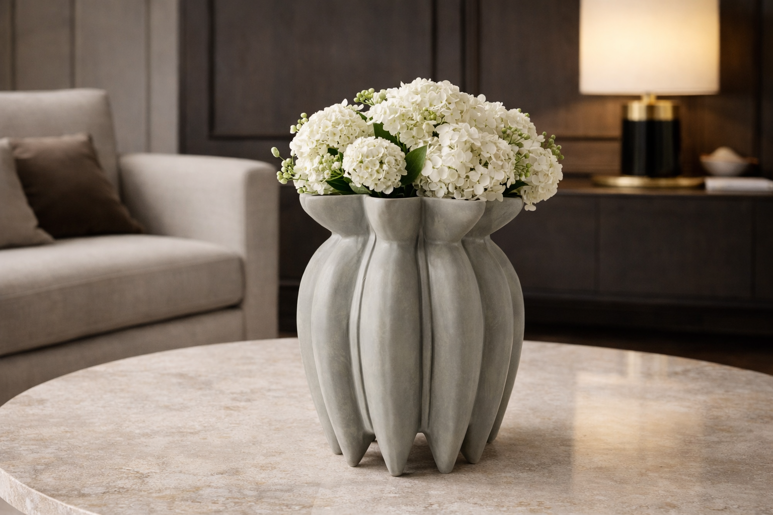 Petra Vase - Medium Grey Ceramic