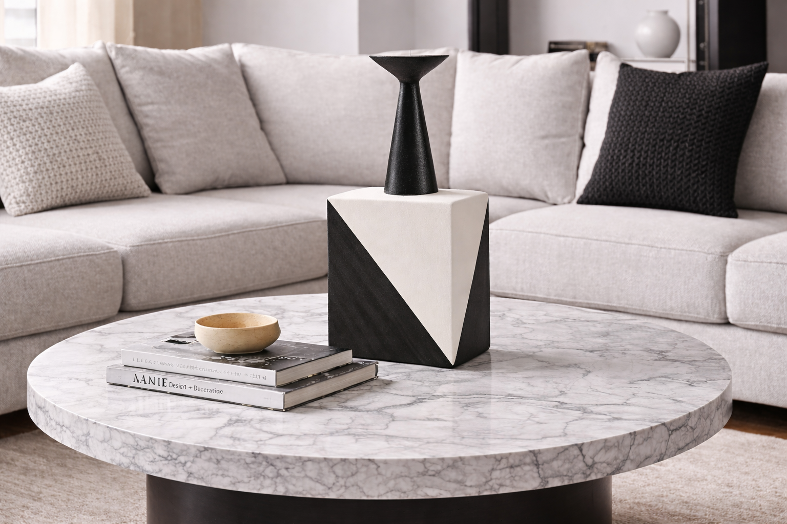 Pica Vase II - Black and White Glazed Ceramic