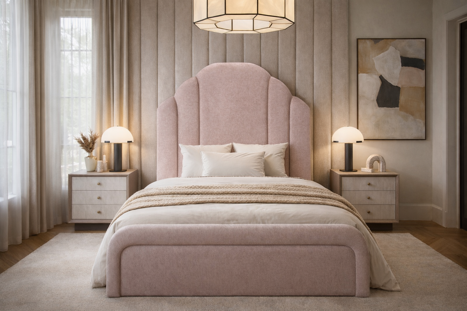 Roseberry Headboard - Lavender Velvet