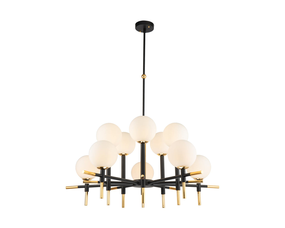 Boca Ceiling Lamp - Antique Black, Polished Brass