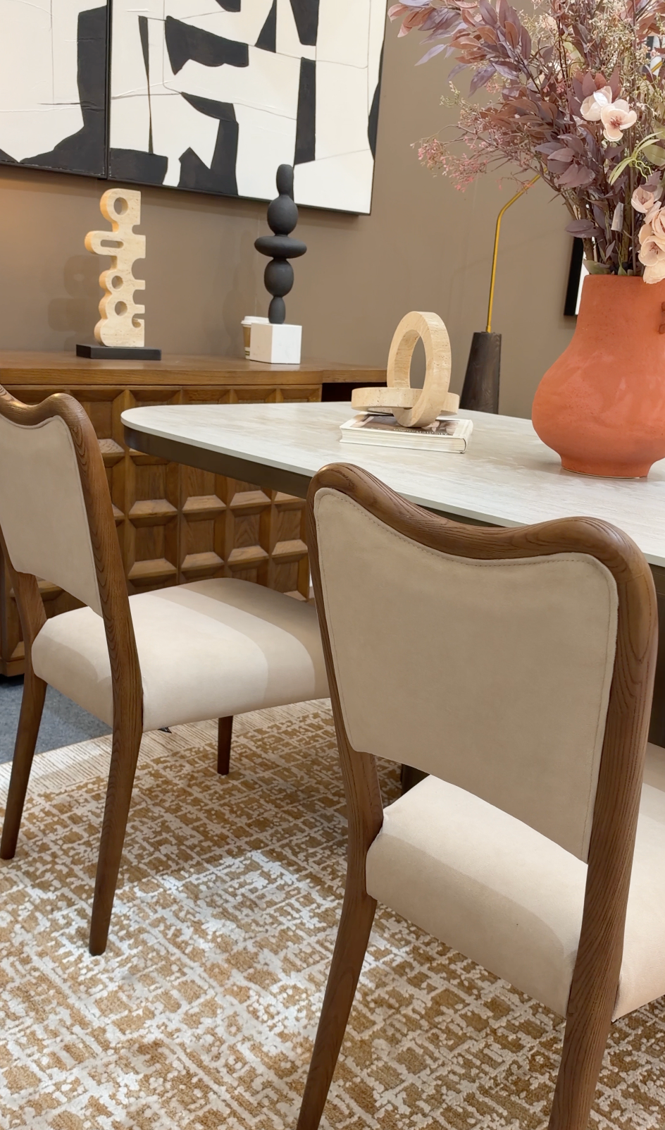 Adelaide Dining Chair -  Hopper Desert & Brushed Brown
