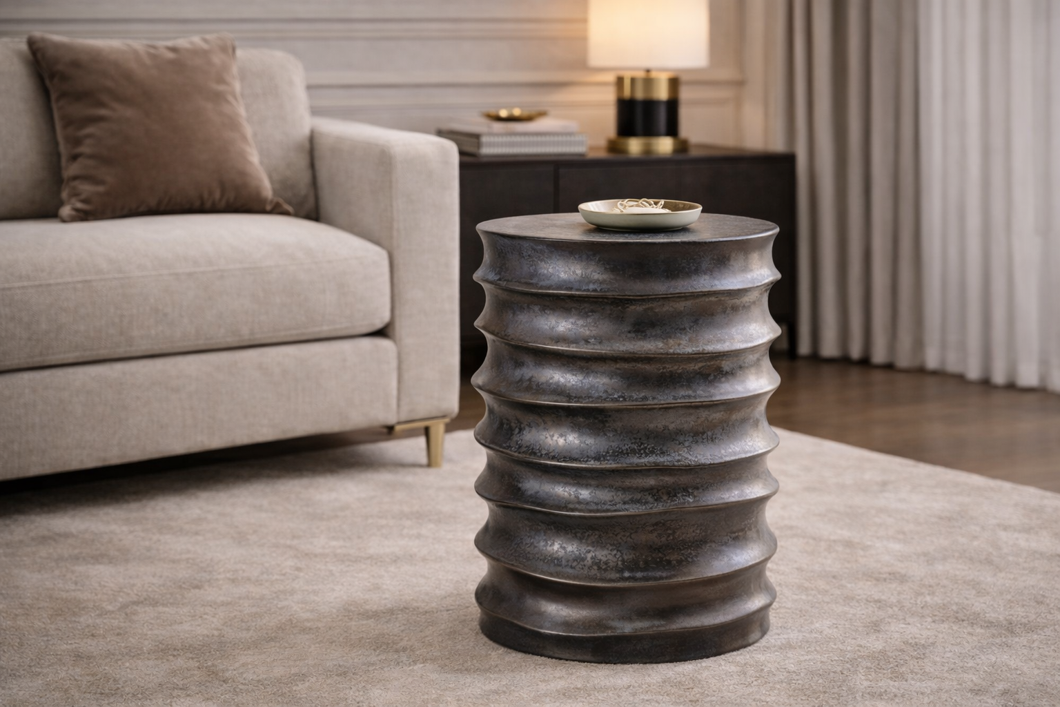 Strata Side Table - Metalic Charcoal
