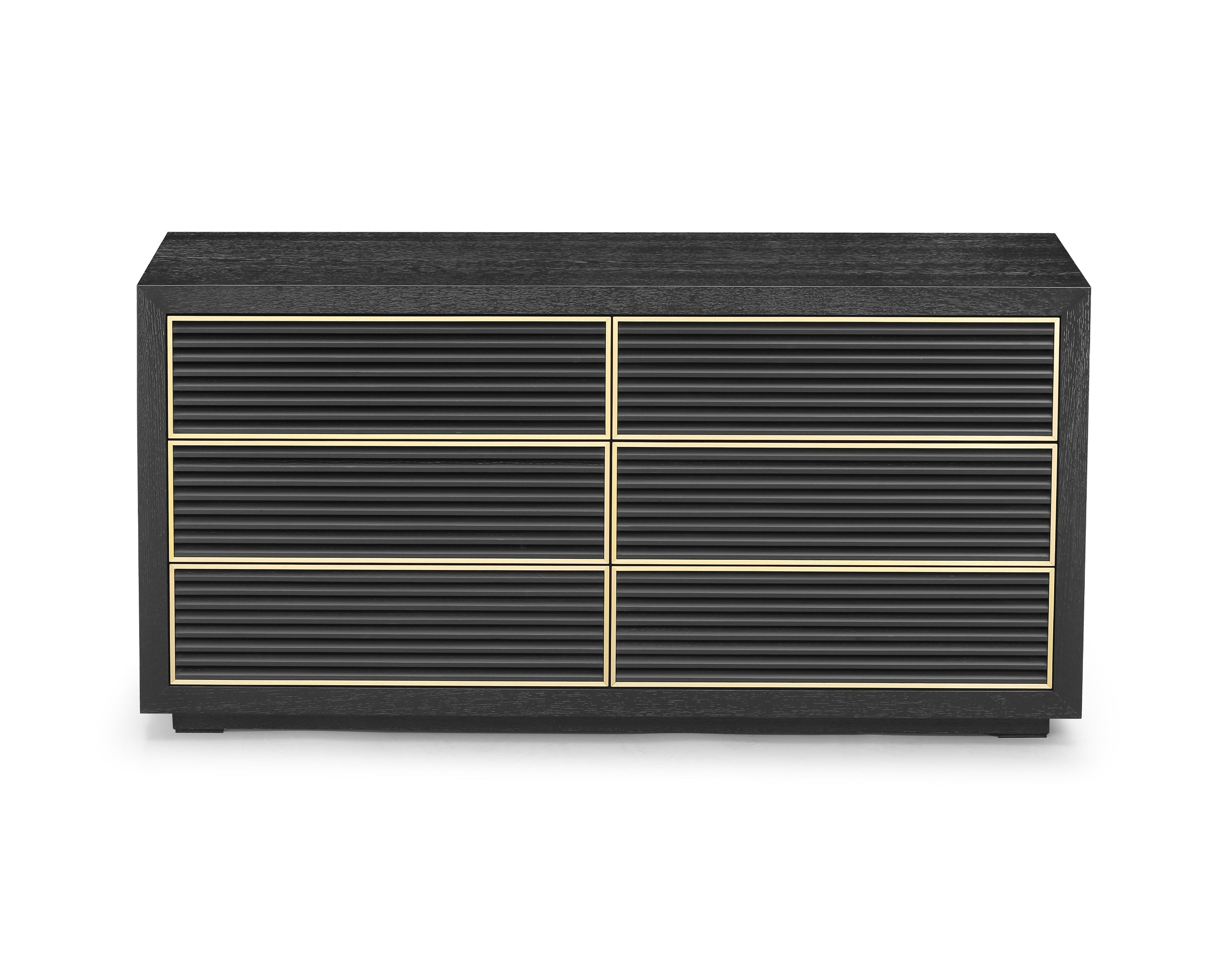 Amara Chest of Drawers - Black Oak Veneer/Brushed Brass