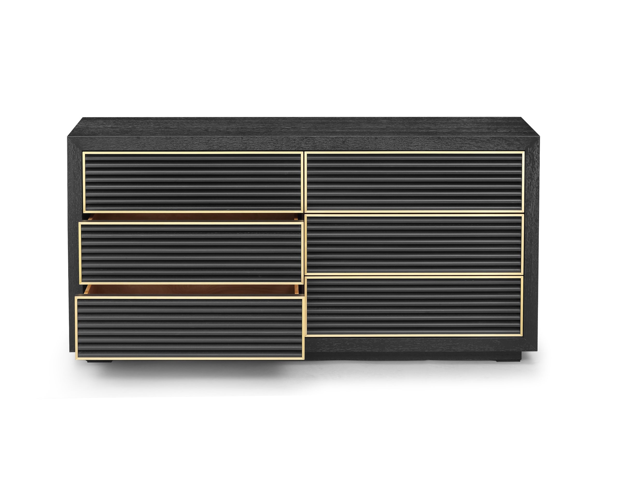 Amara Chest of Drawers - Black Oak Veneer/Brushed Brass