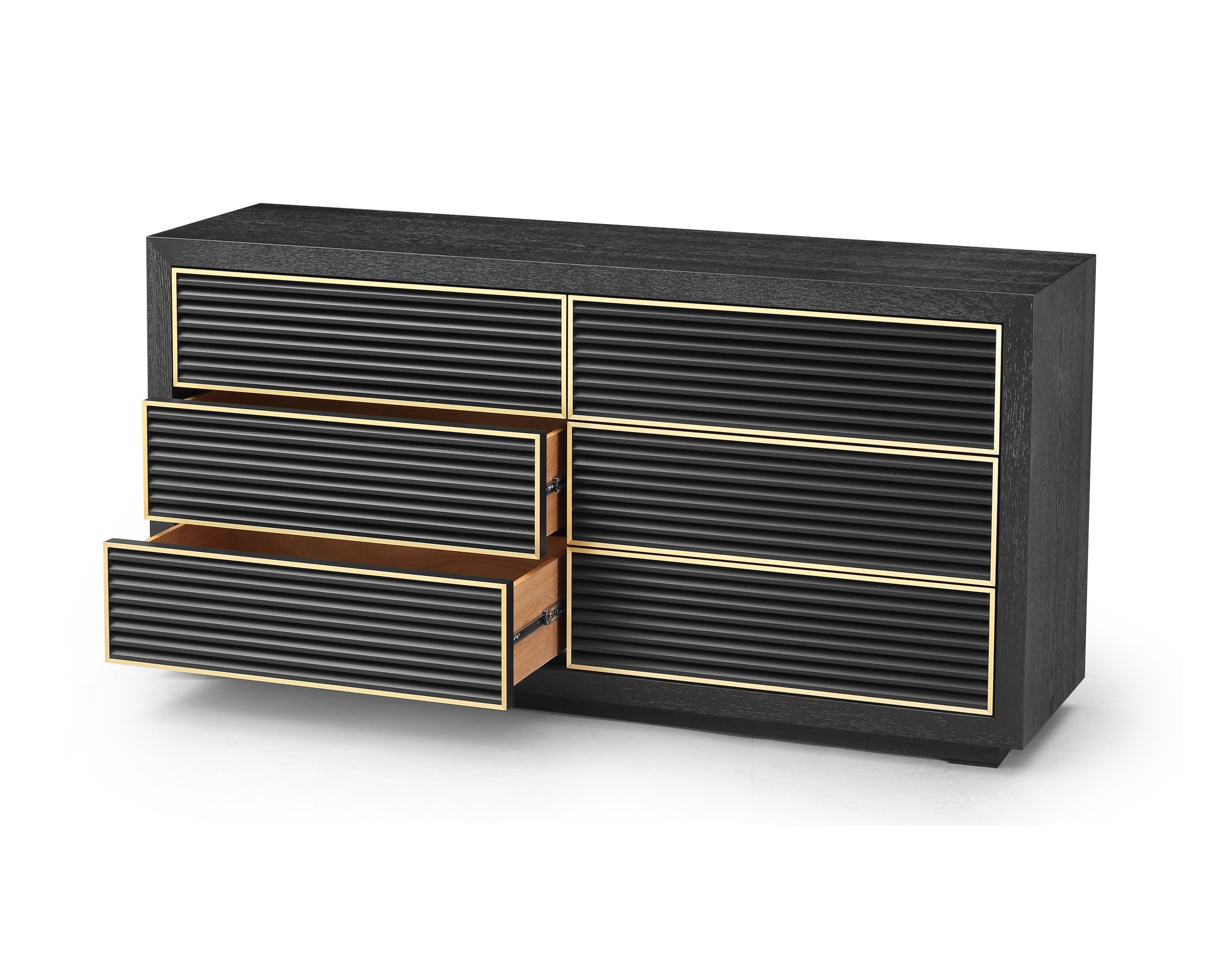 Amara Chest of Drawers - Black Oak Veneer/Brushed Brass