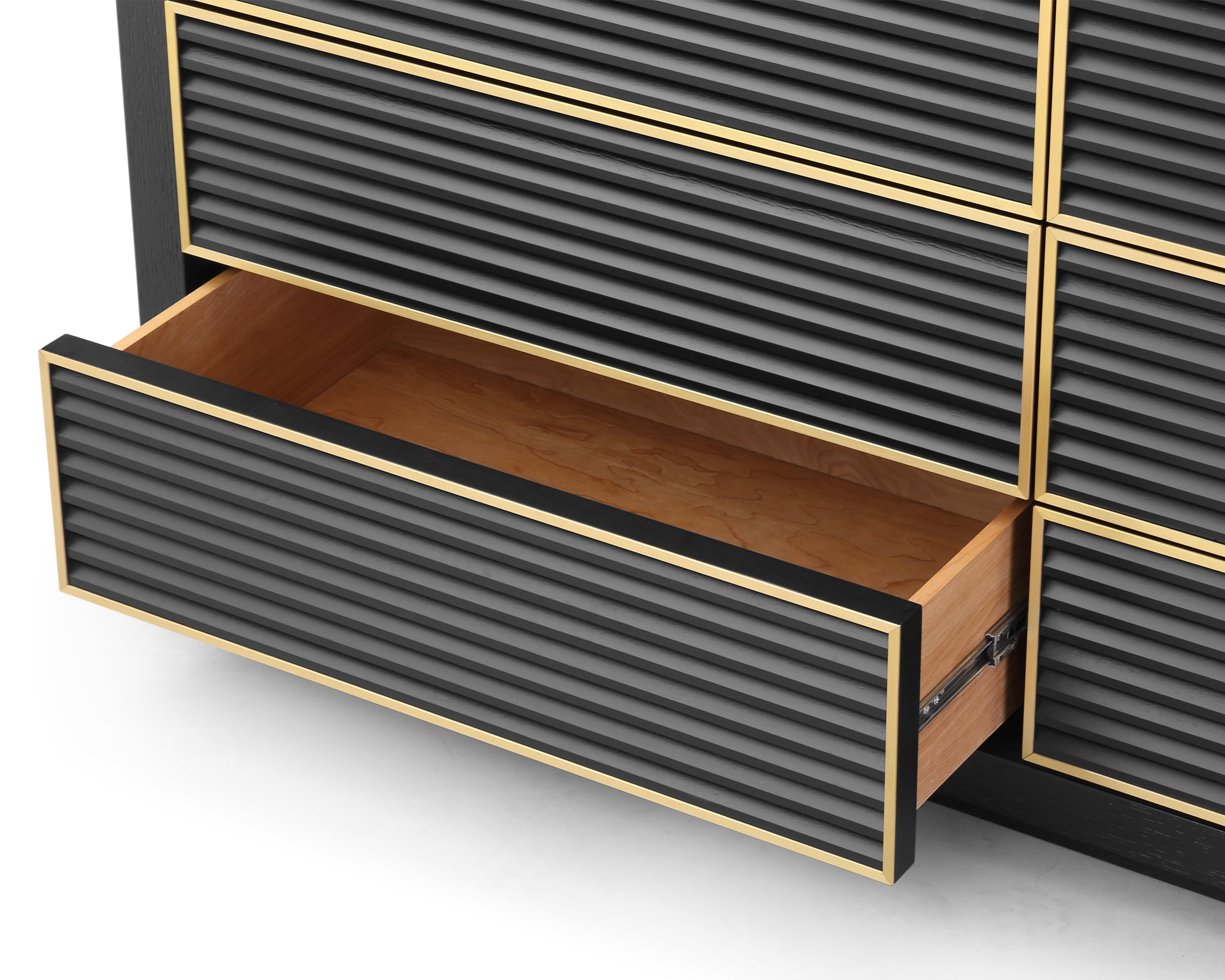 Amara Chest of Drawers - Black Oak Veneer/Brushed Brass