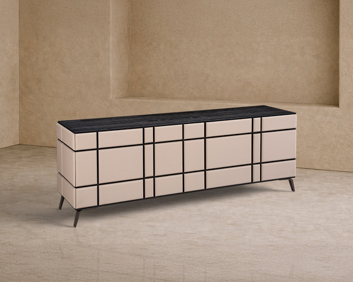 Tartan Sideboard - Dark Brown Oak Veneer and Mink